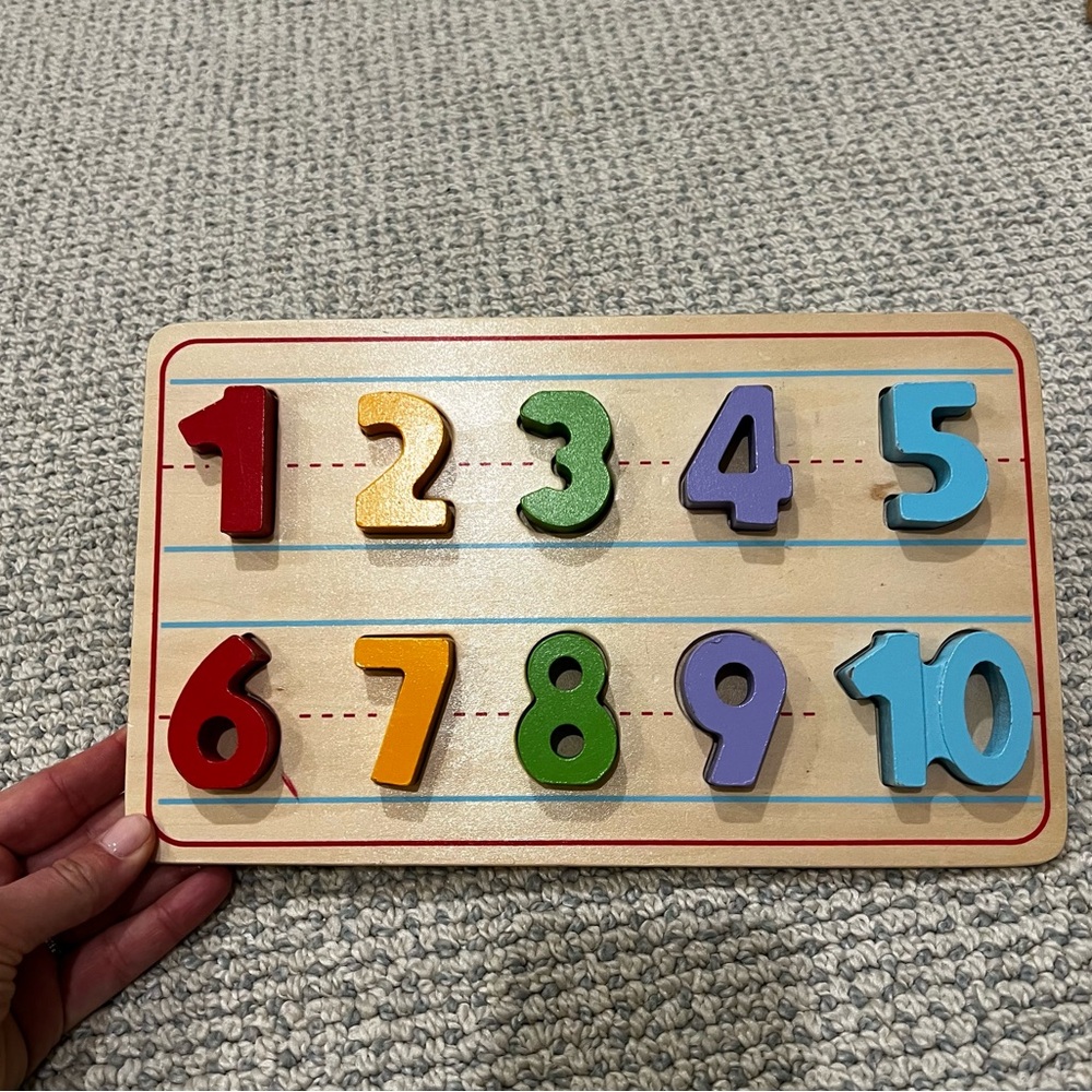 PBK Colorful Wooden Number Puzzle for Kids